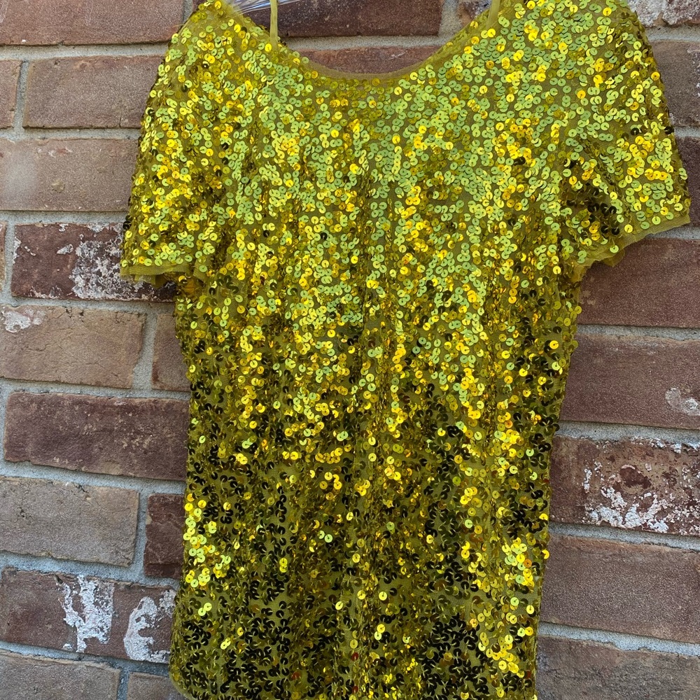 DKNY Gold Sequin Blouse with camisole
